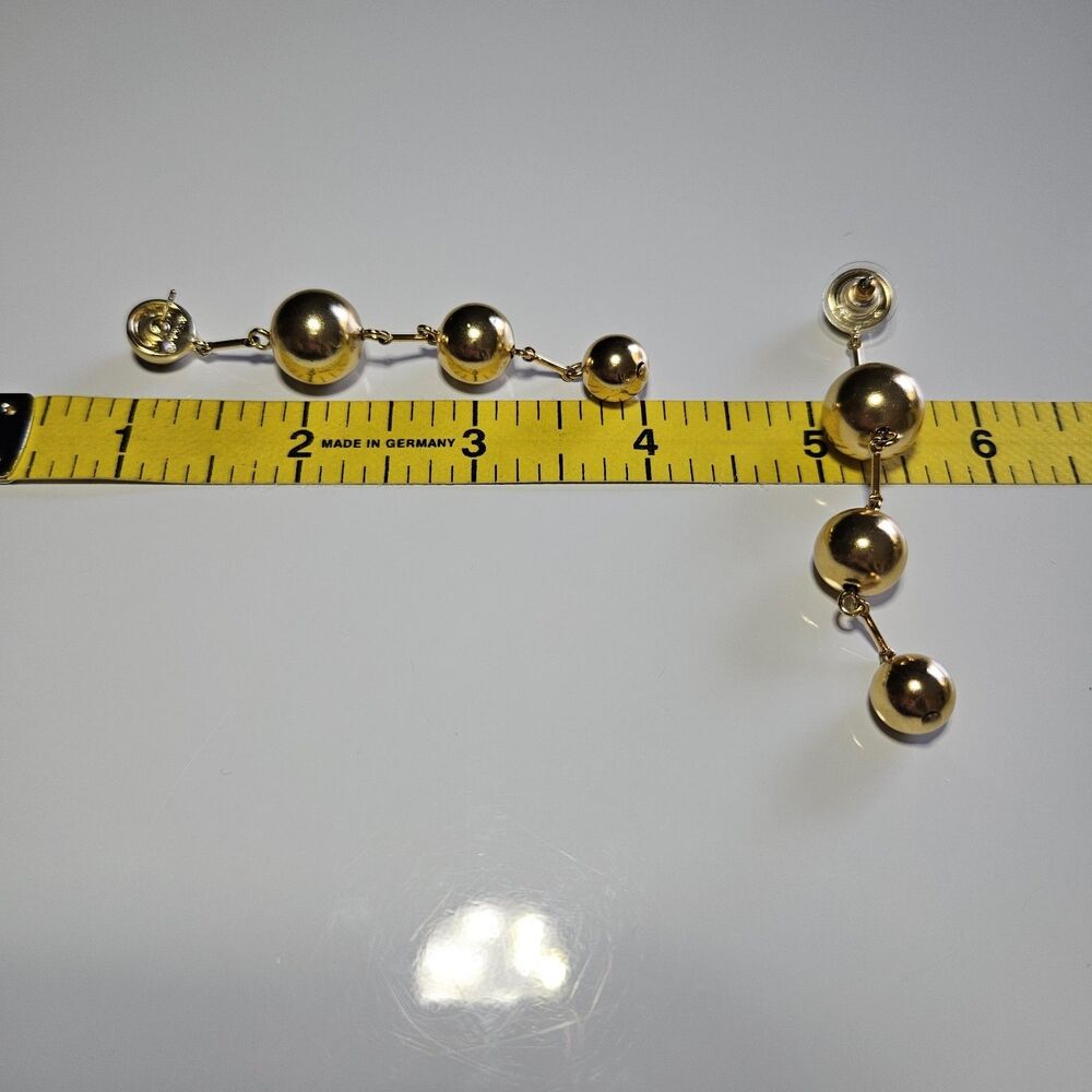 J. Crew Gold Tone Long Dangling Assorted Size Ball Earrings - Picture 15 of 15
